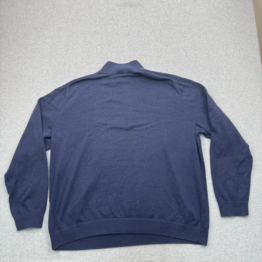 Vineyard Vines Sweater Mens XXL Preppy Blue Quarter Zip Whale Logo 1E0227